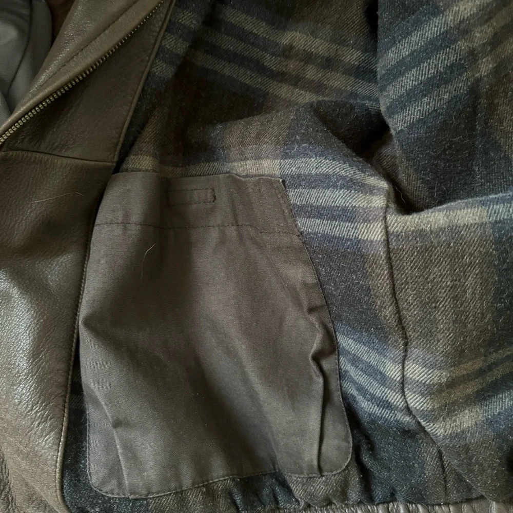Columbia Mens Vintage Sportswear Brown Leather Flannel Lined Jacket Tall Sz XLT